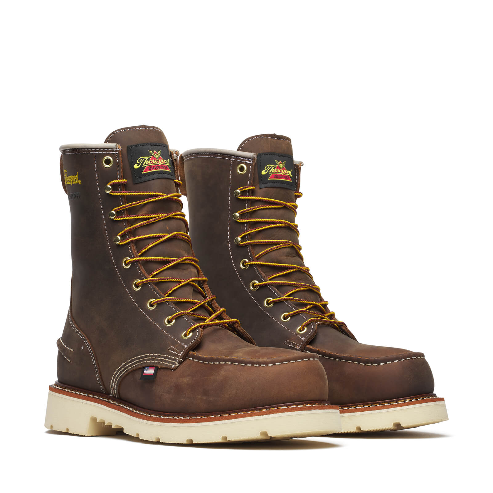 1957 Series 8" Crazy Horse Steel Toe Work Boot With White Wedge
