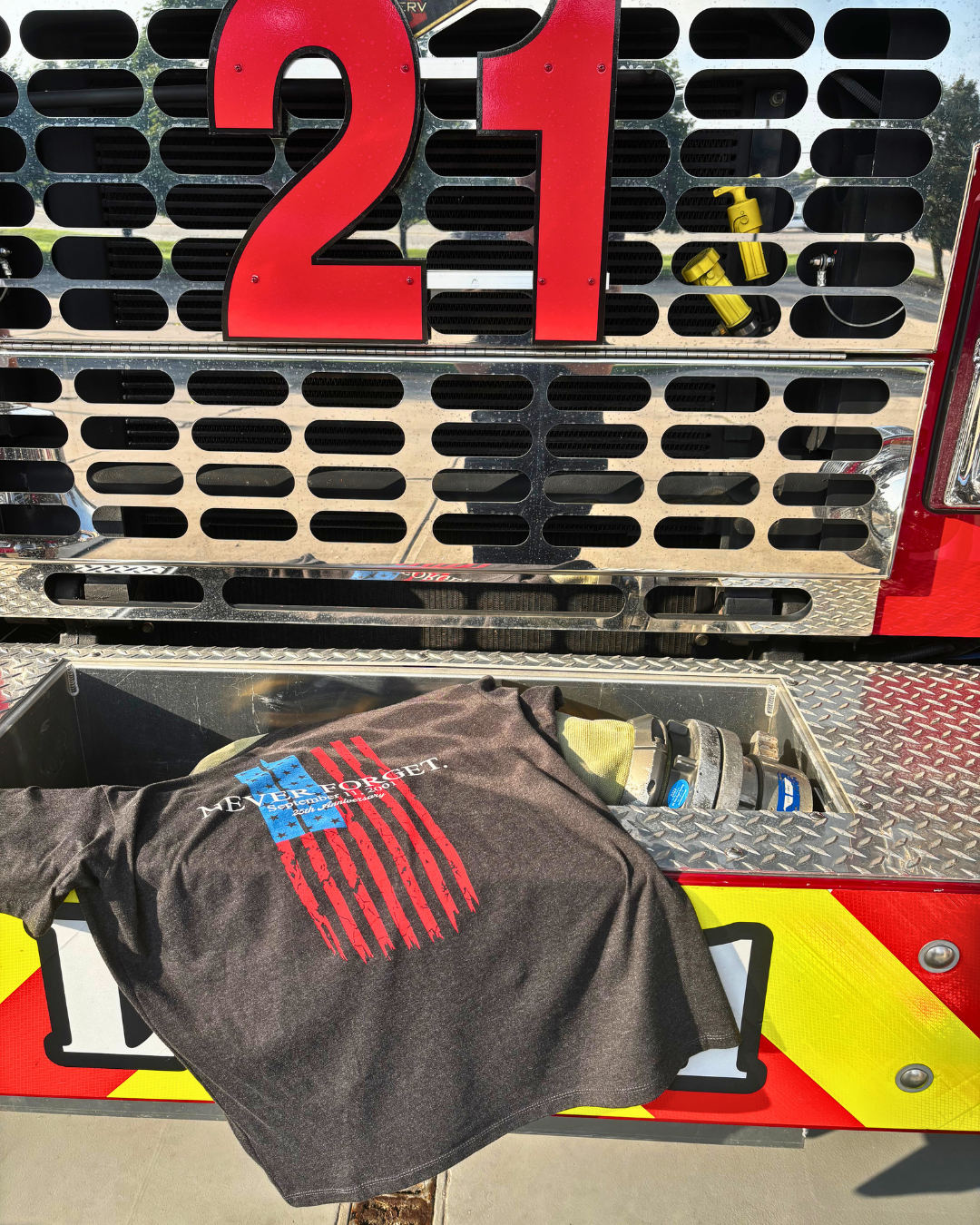 Never Forget 25th Anniversary 9/11 Tribute T-shirt