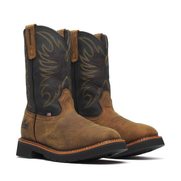 Western Work Series Square Toe Wellington 11" Waterproof Non-Safety Toe Boot