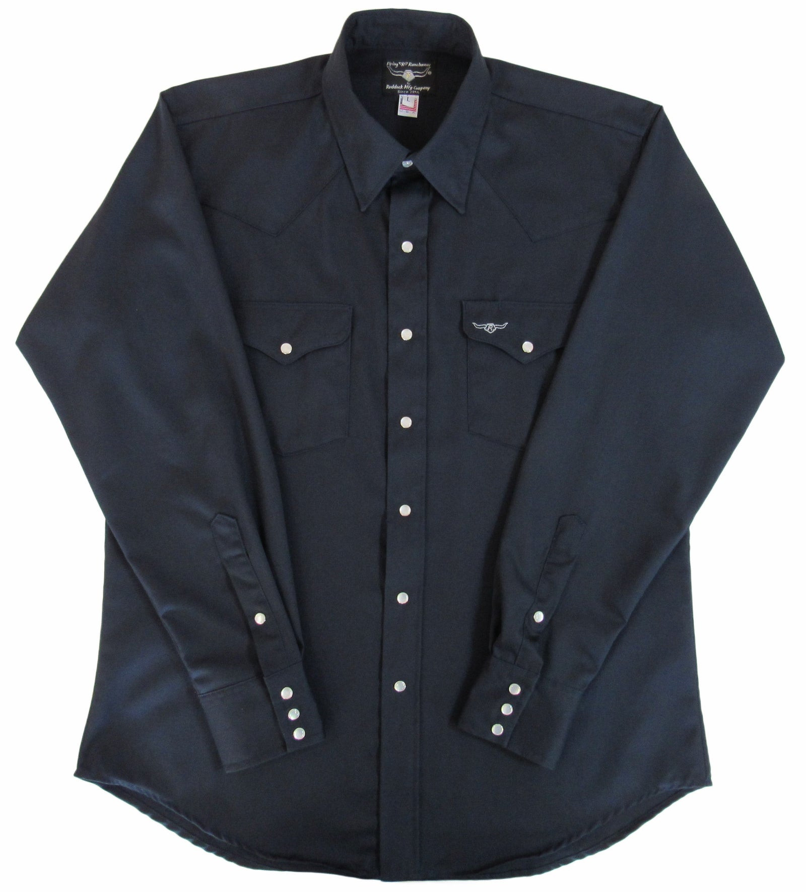 Men's Long Sleeve Solid Twill Navy Shirt